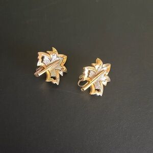 Gold and Silver Maple Leaf Earrings